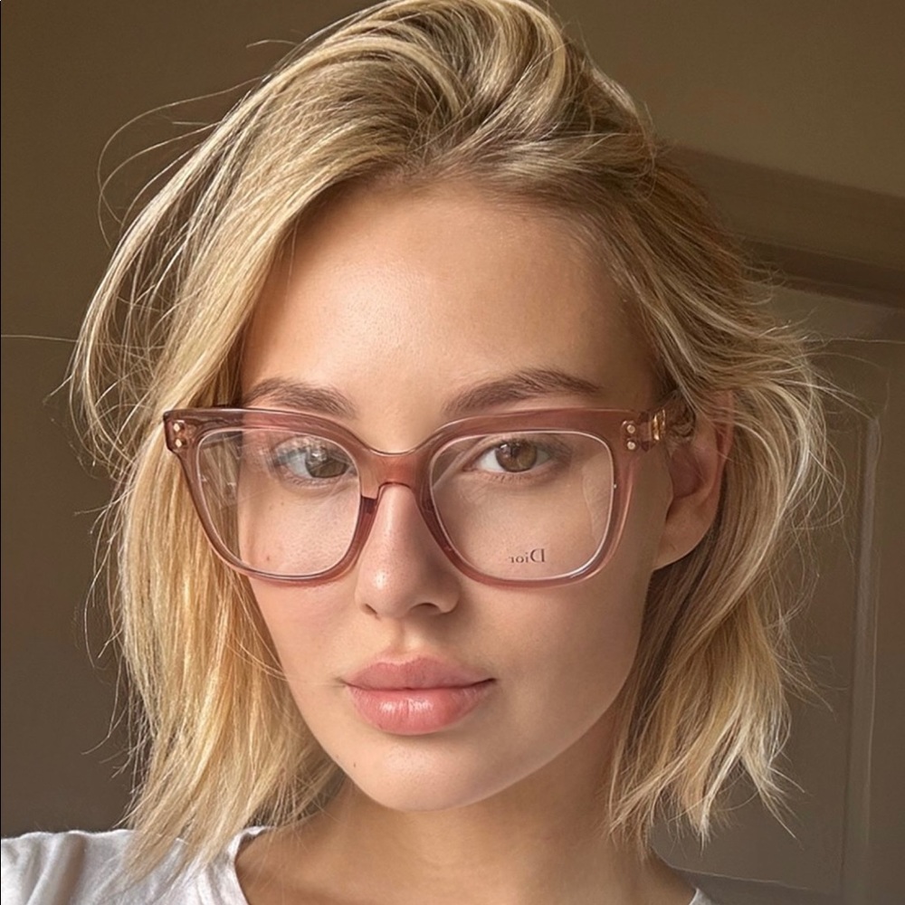 CHRISTIAN DIOR Eyeglasses color blush with logo side